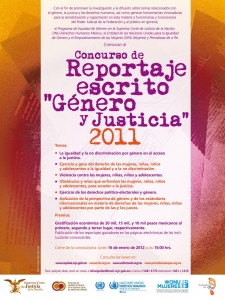 Concurso Reportaje Género y Justicia
