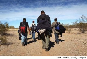 Migrantes caminando