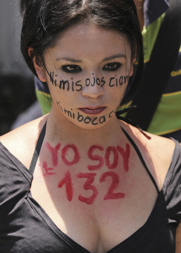 Participante del movimiento @YoSoy132 / Imagen:Animal Político