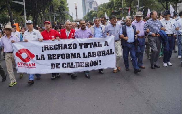 Trabajadores de sindicatos se manifiestan contra la reforma laboral/ Foto: La silla rota