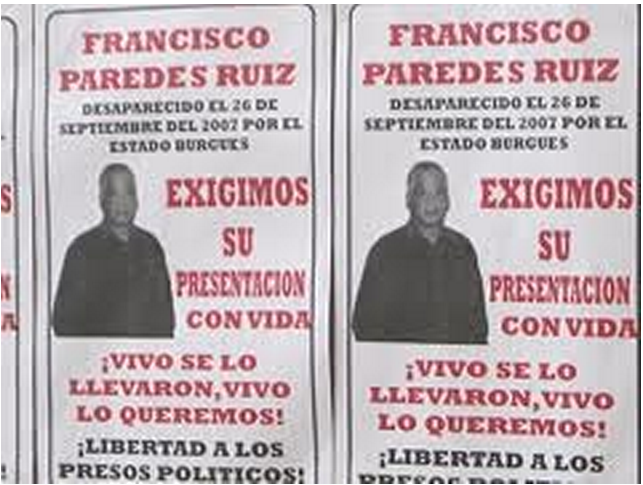 A cinco años de la desaparición forzada de Francisco Paredes