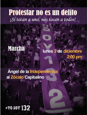 Protestar no es un delito: manifestación #Yosoy132