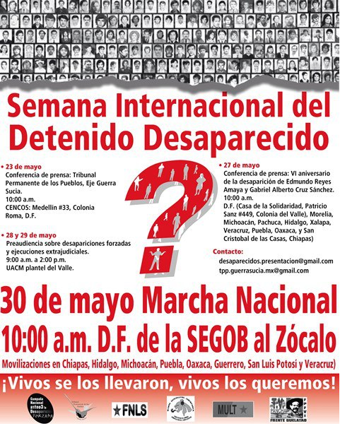 Acciones del Tribunal Permanente de los Pueblos: Semana Internacional del Detenido Desaparecido