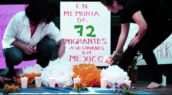 En memoria de 72 migrantes asesinados | Imagen retomada de internet