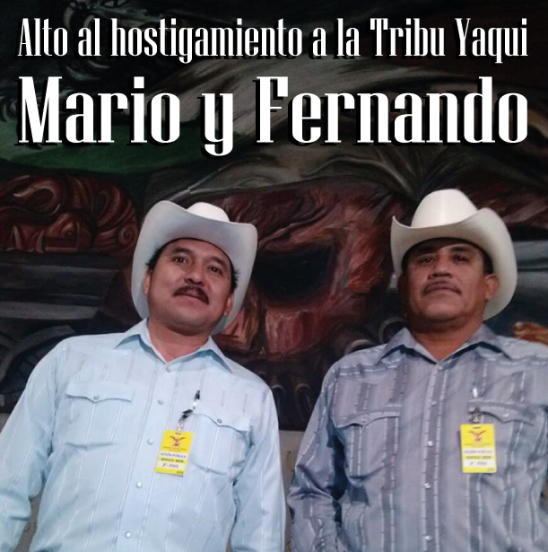 Mario Luna y Fernando Jiménez, Tribu Yaqui | Foto: Serapaz