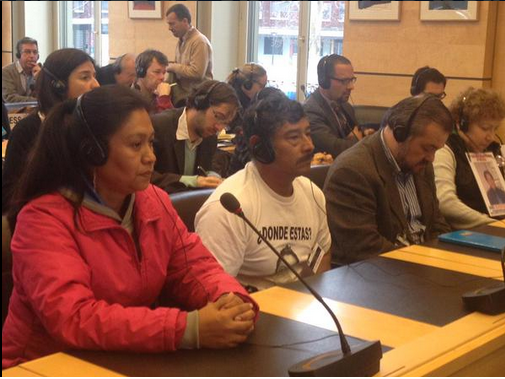 Representantes de familias de Ayotzinapa, ante la ONU