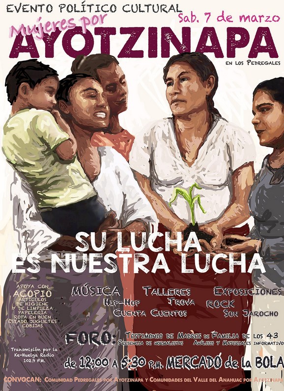 Invitación a conversatorio sobre reforma energética y derechos humanos y a evento por Ayotzinapa