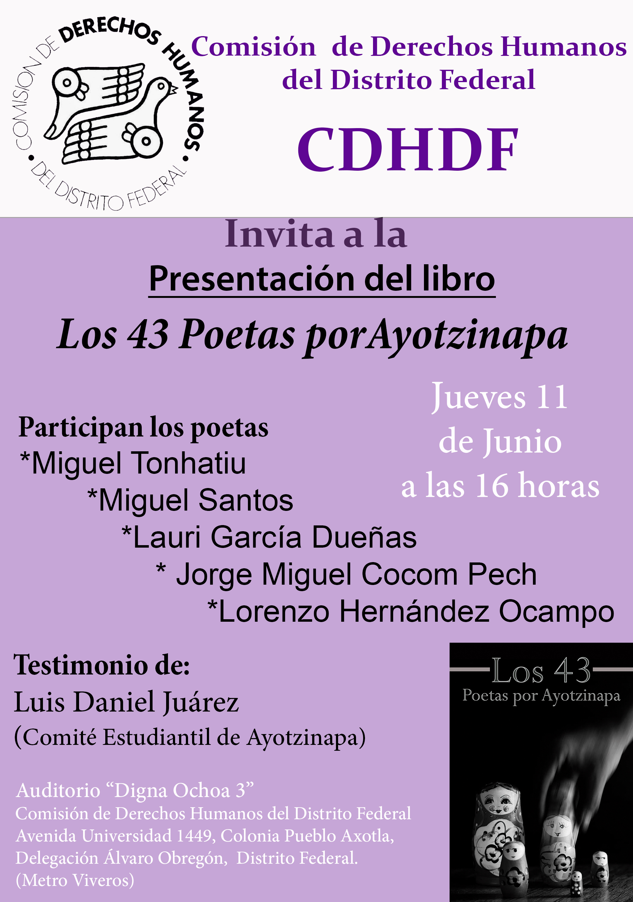 Presentación de libro «Los 43 poetas por Ayotzinapa»