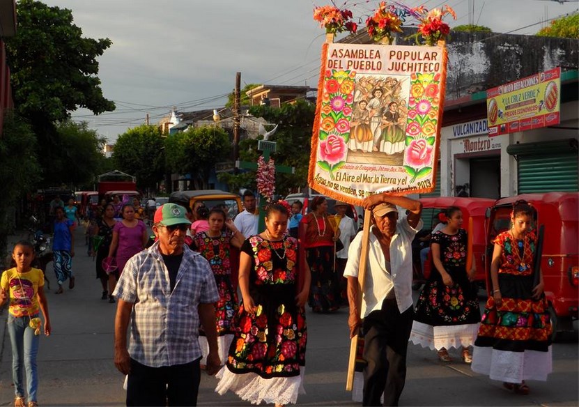 Celebración contra las eólicas en Juchitán