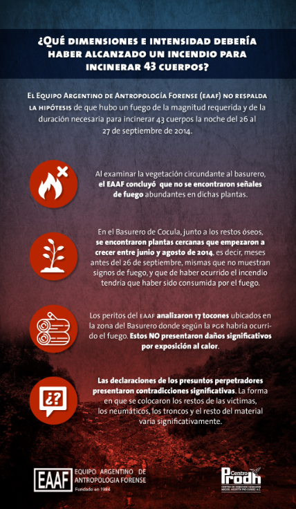 Infografías sobre peritaje de los forenses argentinos