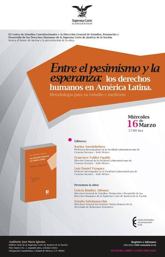 Presentación del libro el libro «Entre el pesimismo y la esperanza: los derechos humanos en América Latina»