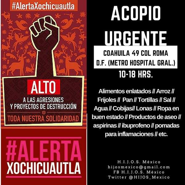 Acopio solidario con la comunidad de Xochicuautla