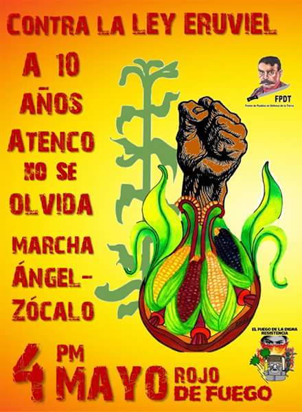 Marcha a 10 años del Mayo Rojo en Atenco, Estado de México