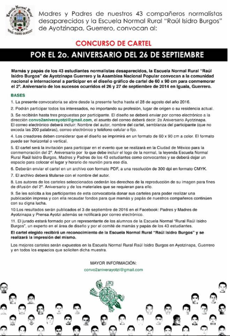 Concurso de cartel por Ayotzinapa