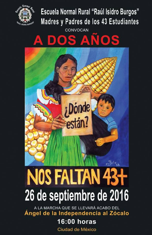 Marcha a dos años de Ayotzinapa