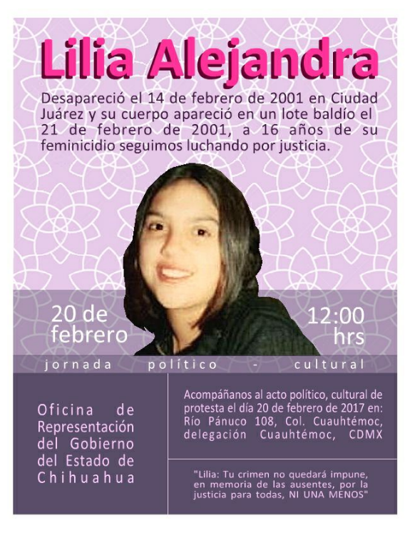 Acto por memoria y justicia para Lilia Alejandra