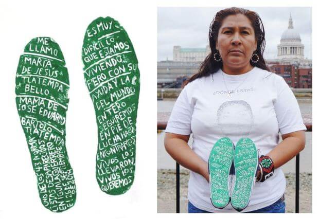 Madre de Ayotzinapa inaugura exposición Huellas de la Memoria en Londres