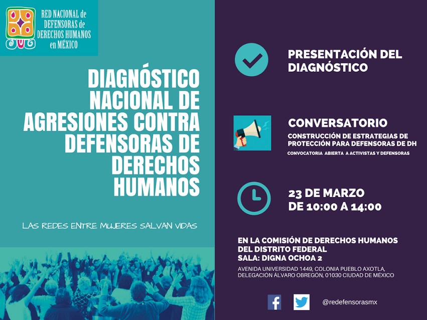Presentación del diagnóstico nacional de agresiones contra defensoras de derechos humanos