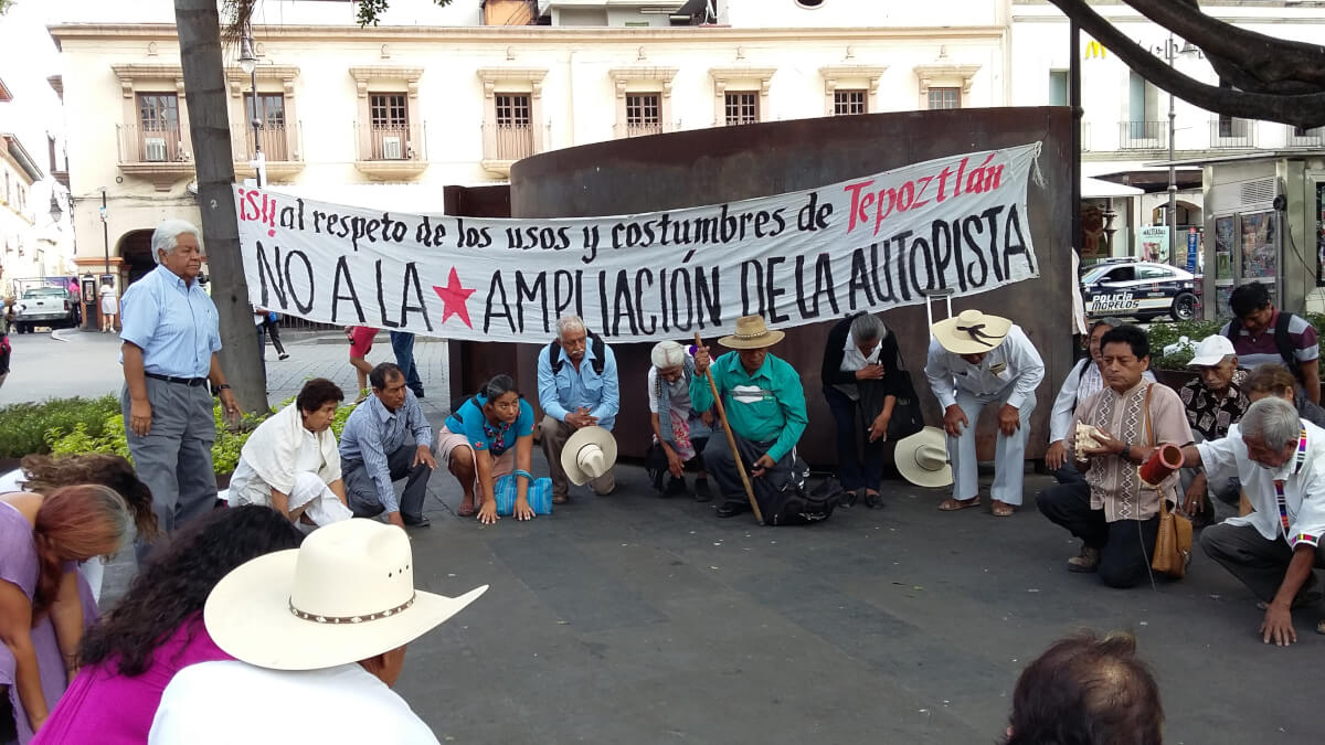 El Frente Unido en Defensa de Tepoztlán llama a manifestarse en contra de la ampliación de la autopista La Pera-Cuernavaca