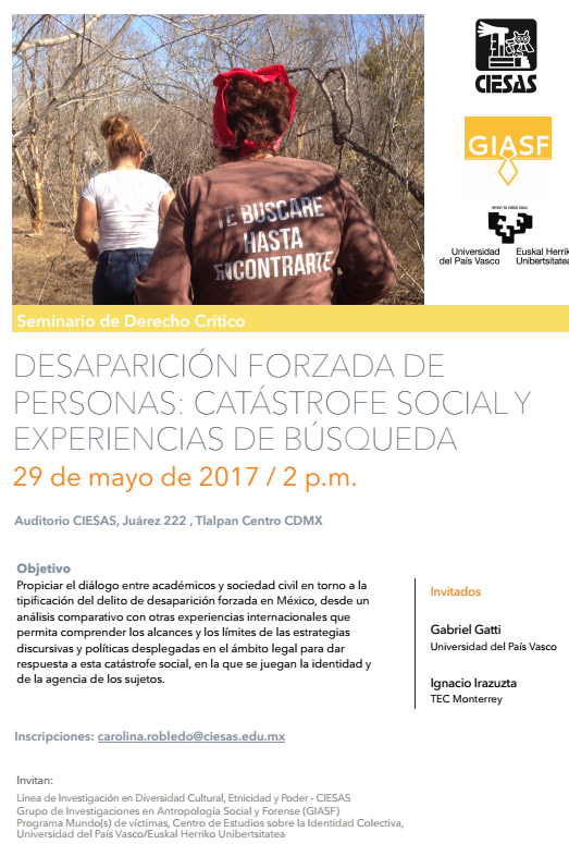 Seminario «Desaparición forzada de personas: Catástrofe social y experiencias de búsqueda»