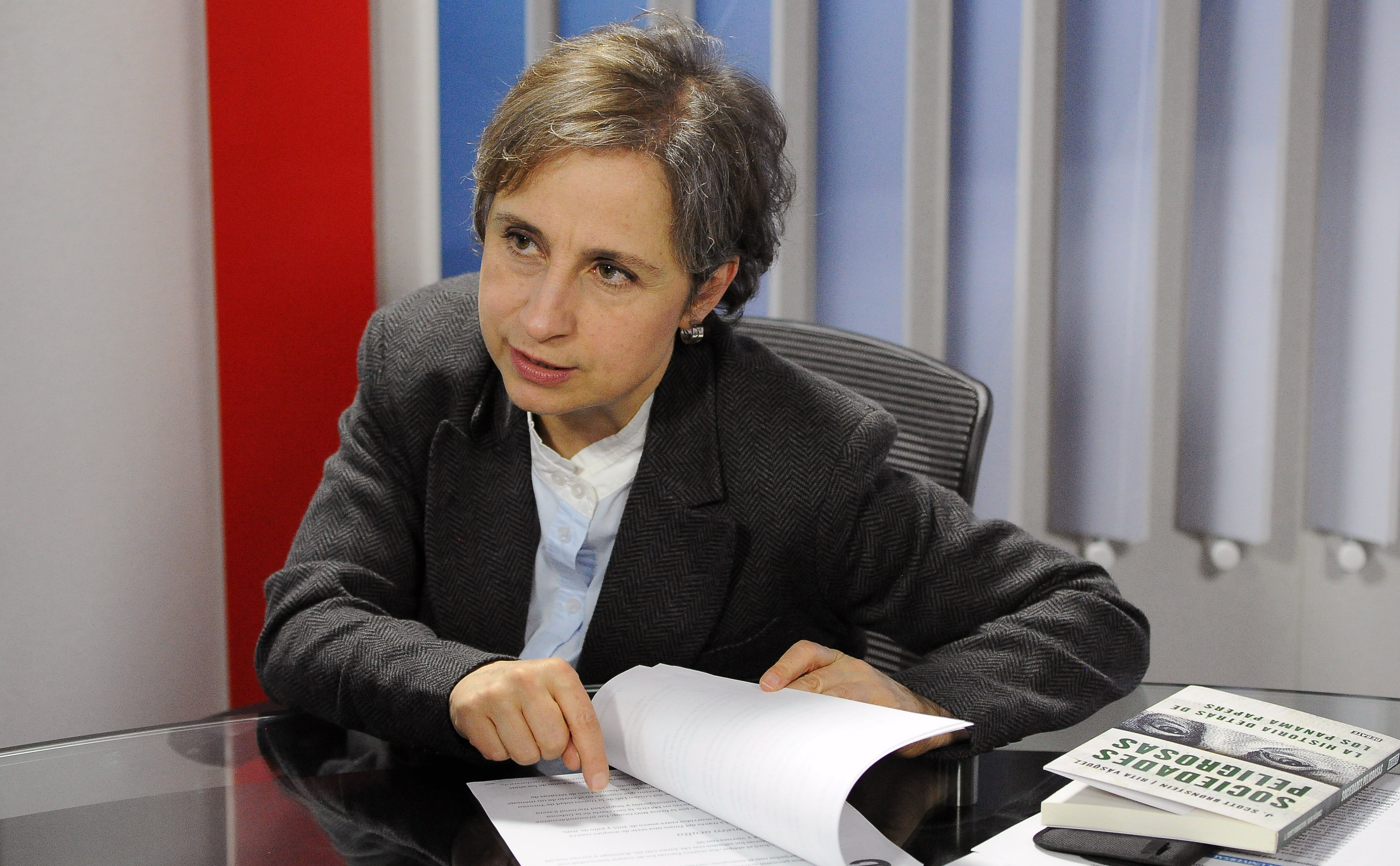 Mexican journalist Carmen Aristegui speaks during an interview with AFP about the New York Times article "Using Texts as Lures, Government Spyware Targets Mexican Journalists and Their Families", in Mexico City on June 22, 2017.
Mexican prosecutors said Wednesday they have opened an investigation into allegations the government spied on leading journalists, human rights activists and anti-corruption campaigners. / AFP PHOTO / BERNARDO MONTOYA        (Photo credit should read BERNARDO MONTOYA/AFP/Getty Images)