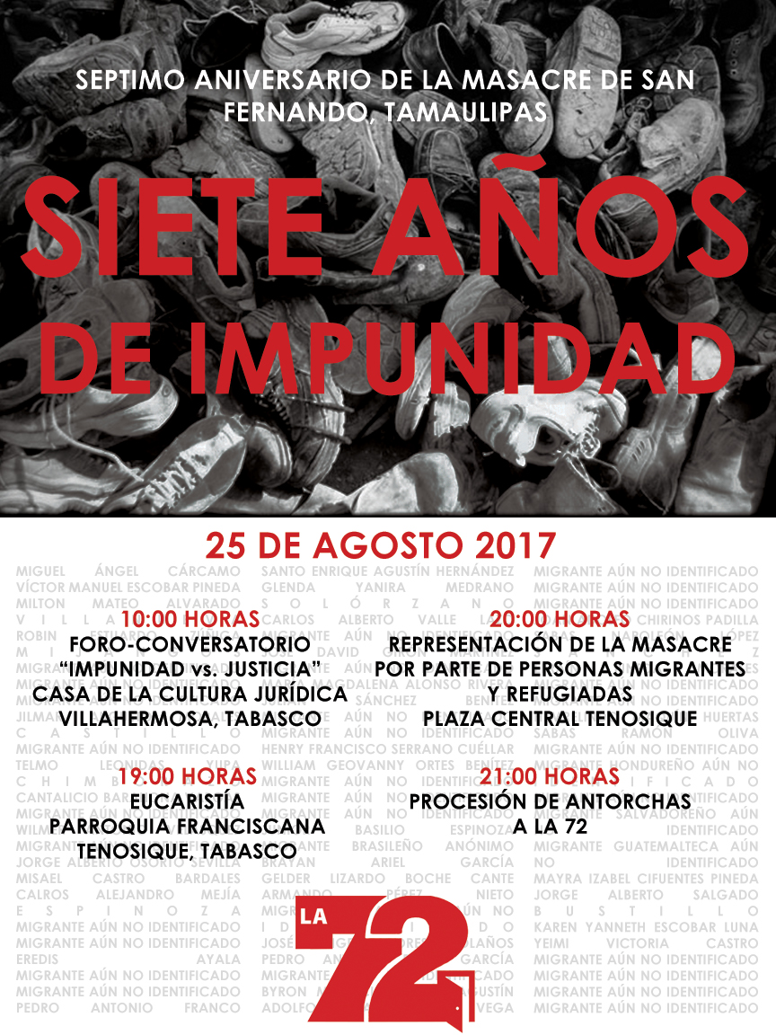 Invitación | Séptimo aniversario de la masacre de San Fernando en Tamaulipas