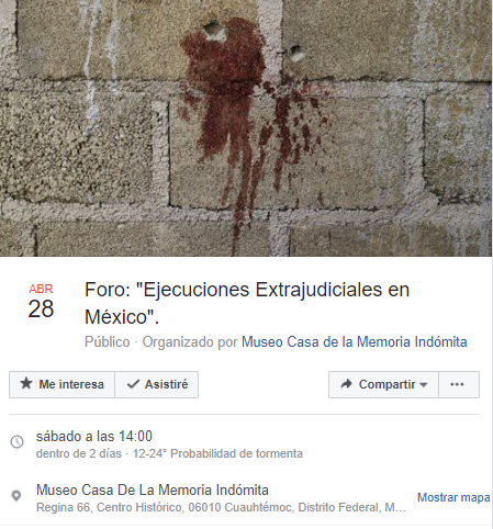 EN AGENDHA| Foro «Ejecuciones Extrajudiciales en México»