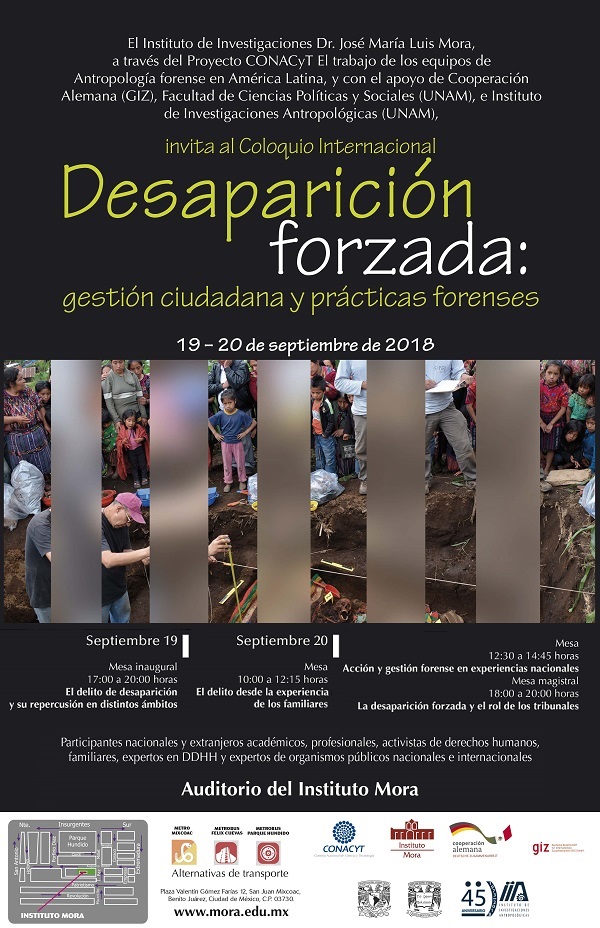 EN AGENDHA | Coloquio Internacional Desaparición forzada: gestión ciudadana y prácticas forenses