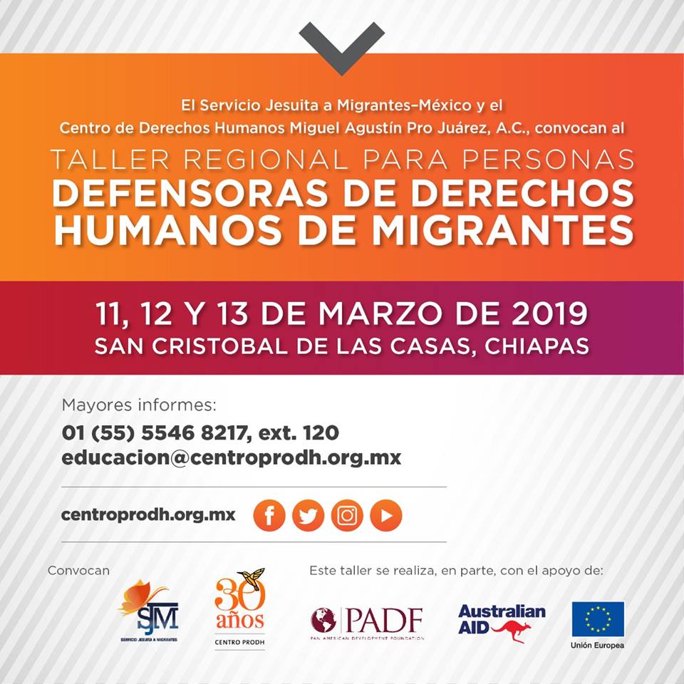 EN AGENDHA | Chiapas: Taller para personas defensoras de migrantes