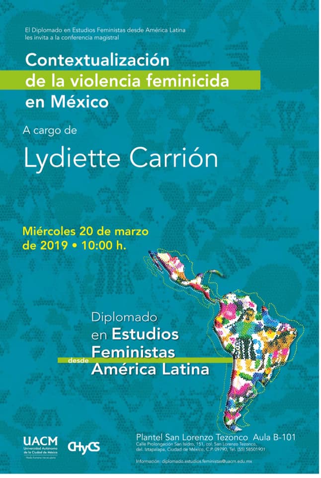 EN AGENDHA | Charla sobre violencia feminicida con Lydiette Carrión