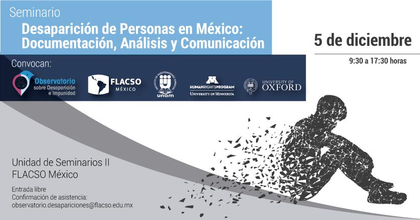 EN AGENDHA | Seminario «Desaparición de personas en México: documentación, análisis y comunicación»