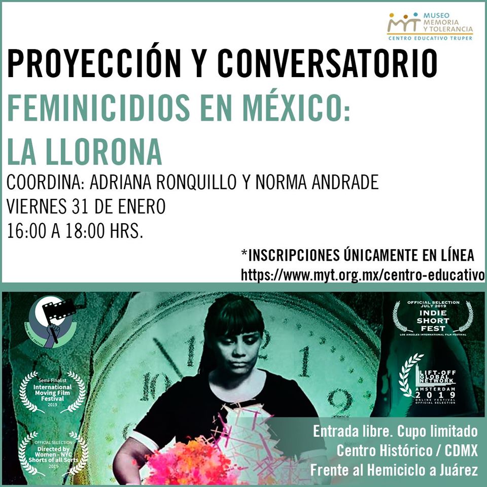 EN AGENDHA | Proyección y conversatorio «Feminicidios en México: La Llorona»