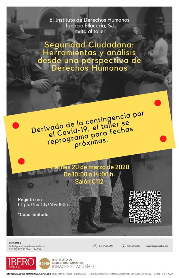 EN AGENDHA | Posposición  de taller de Seguridad Ciudadana en Puebla