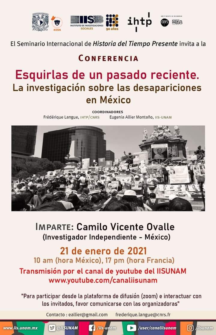 EN AGENDHA | Conferencia «La investigación sobre las desapariciones en México»