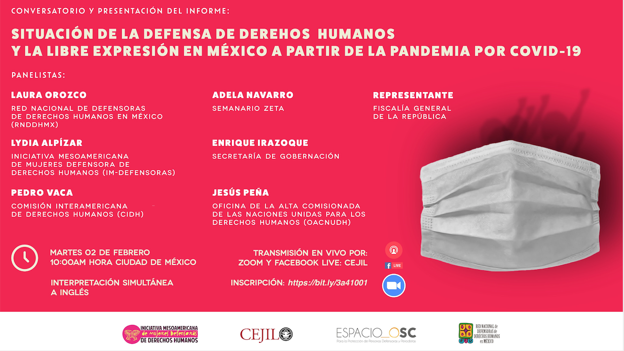 EN AGENDHA | Informe sobre defensa de derechos humanos y libertad de expresión en México