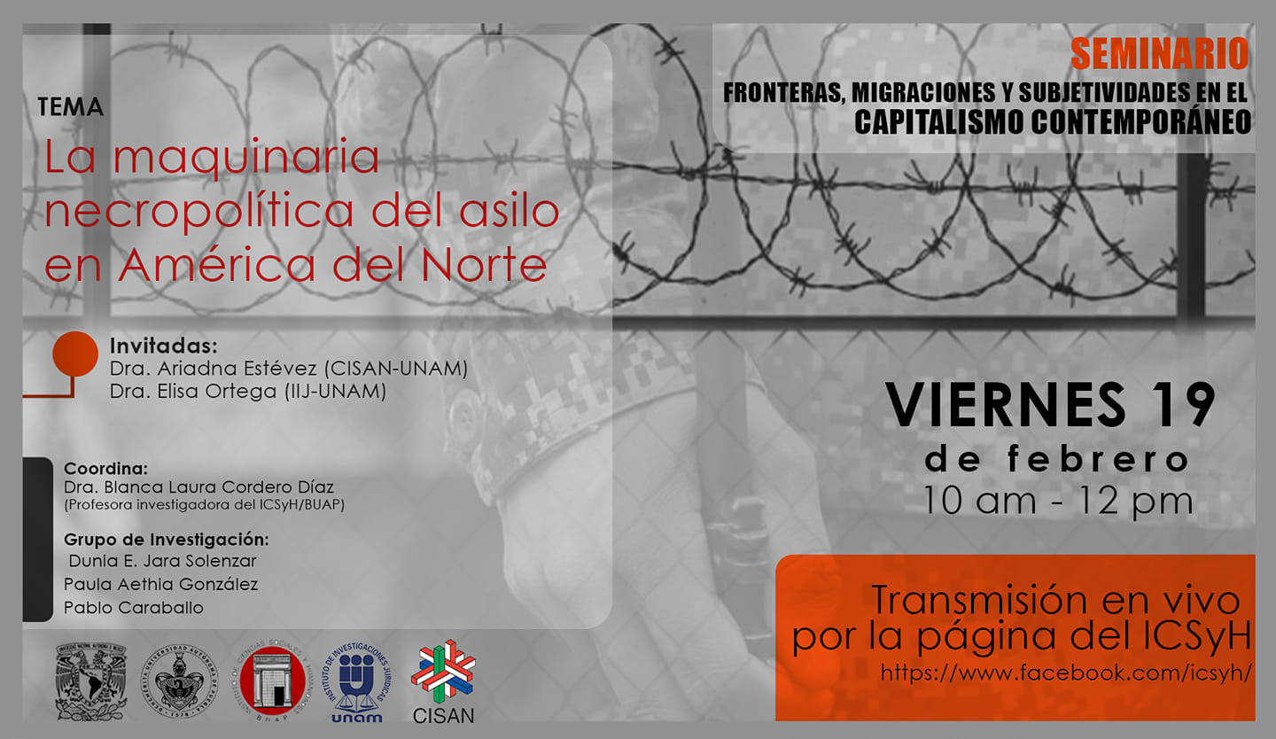 EN AGENDHA | Conferencia «La maquinaria necropolítica del asilo en América del Norte»