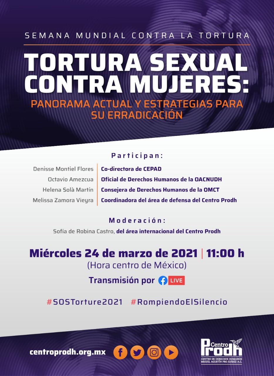 EN AGENDHA | Conversatorio «Tortura Sexual contra mujeres: panorama actual y estrategias para su erradicación»