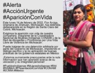 La Conami reporta la desaparición de Flor Árciga en Michoacán