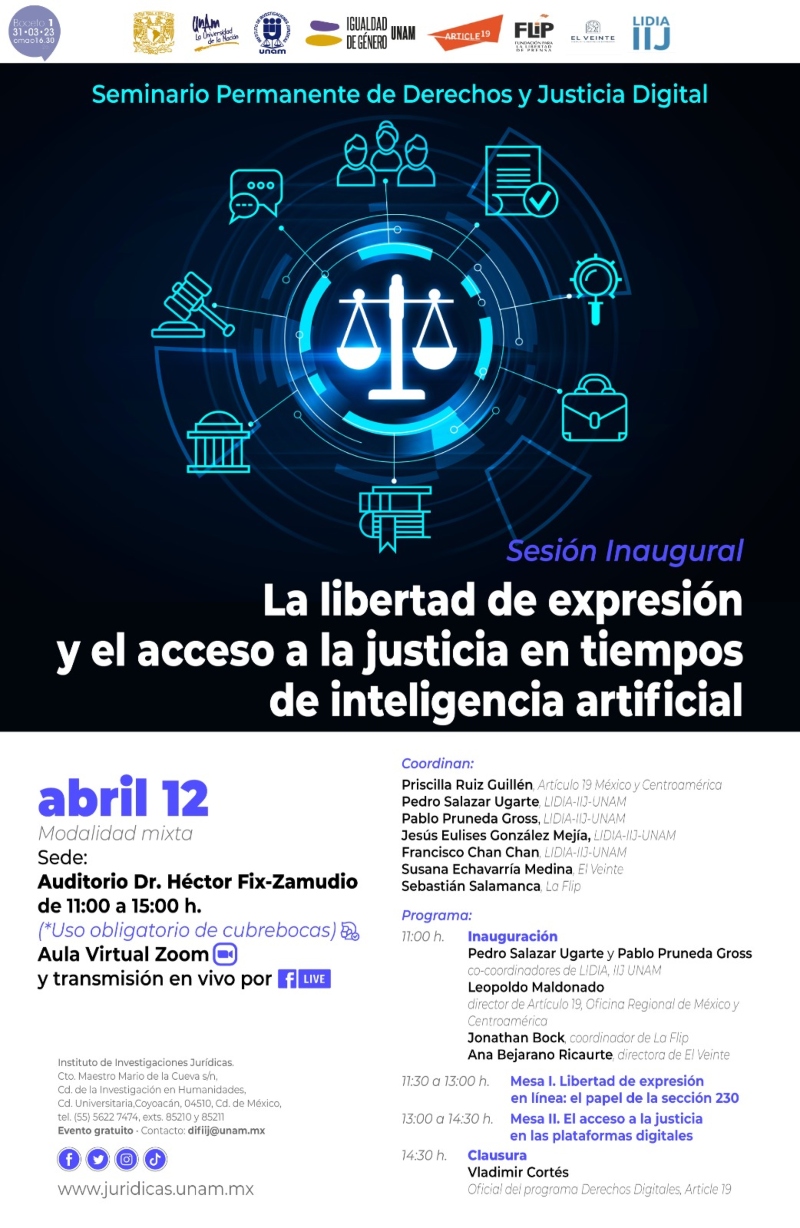 Realizarán foro de libertad de expresión y justicia en tiempos de inteligencia artificial