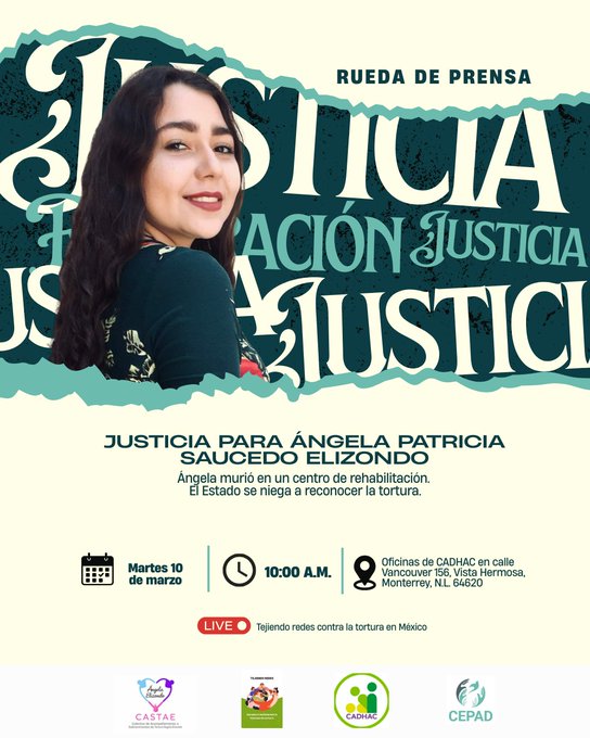 Rueda de prensa caso de Ángela Patricia Saucedo Elizondo