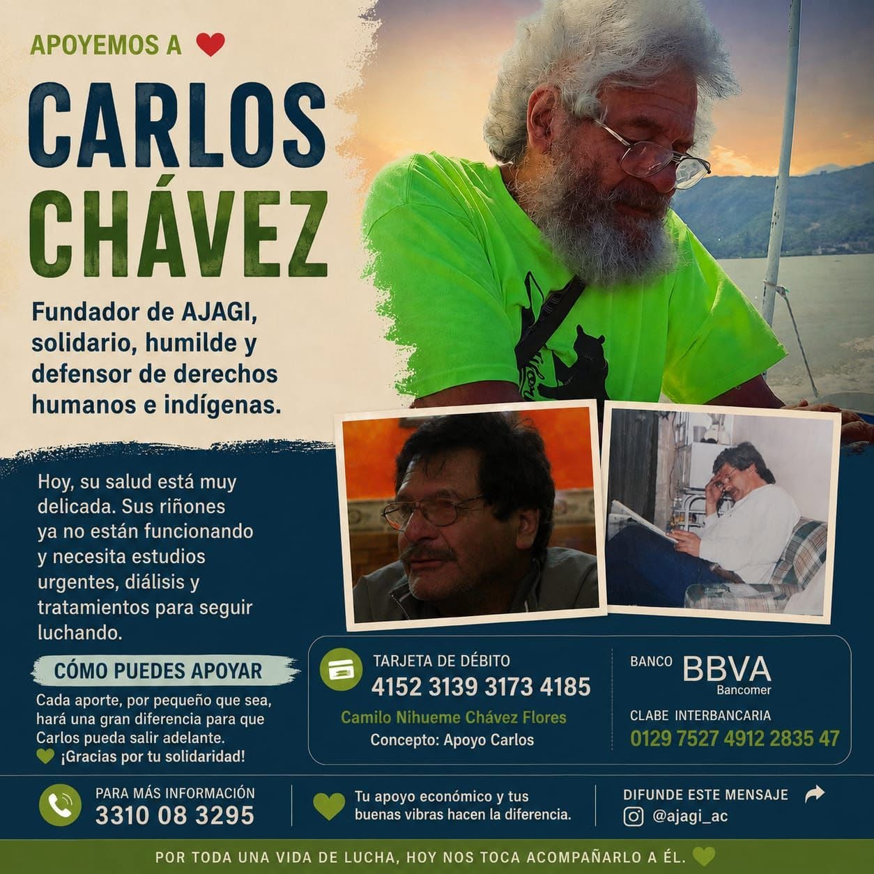 Apoyo para Carlos Chávez, fundador de AJAGI