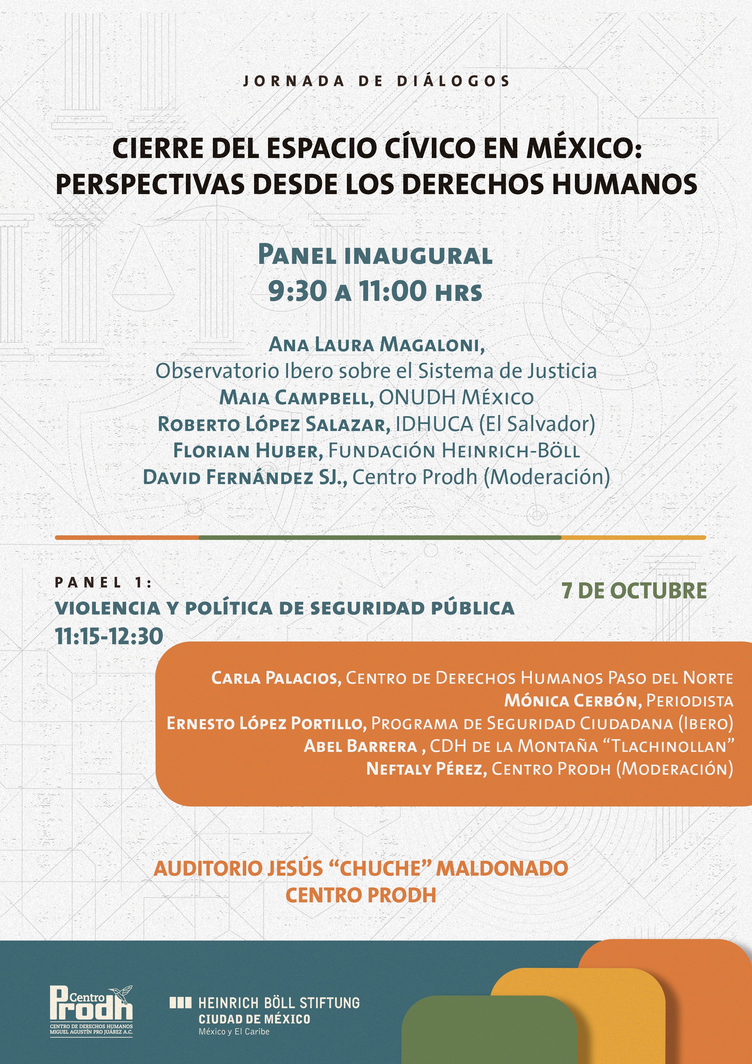 Jornada de diálogos “Cierre del espacio cívico en México: perspectivas desde los derechos humanos”