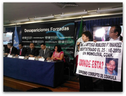 Grupo de Trabajo de la ONU, insta al Estado mexicano a tipificar desapariciones forzadas.