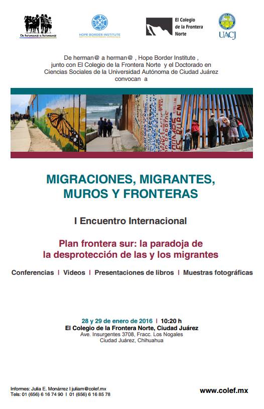 Evento Internacional: Migraciones, migrantes, muros y fronteras