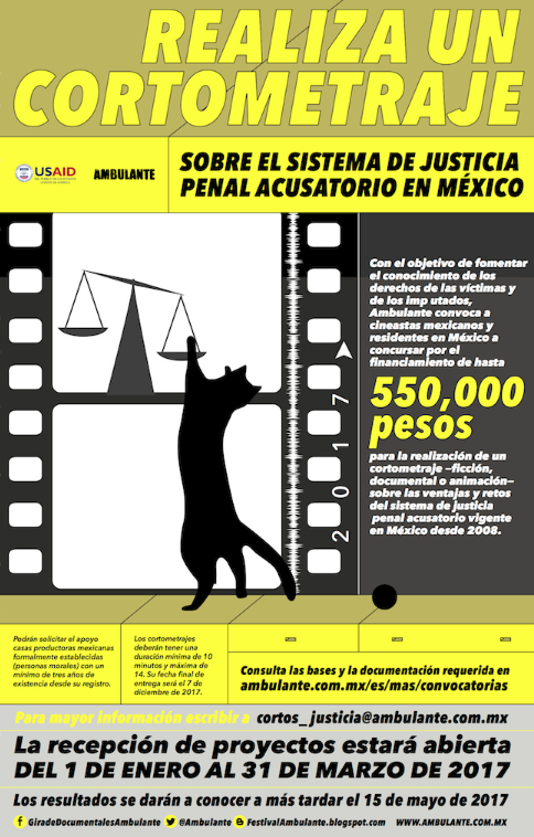 Convocatoria de realización de cortometrajes sobre el sistema de justicia penal acusatorio