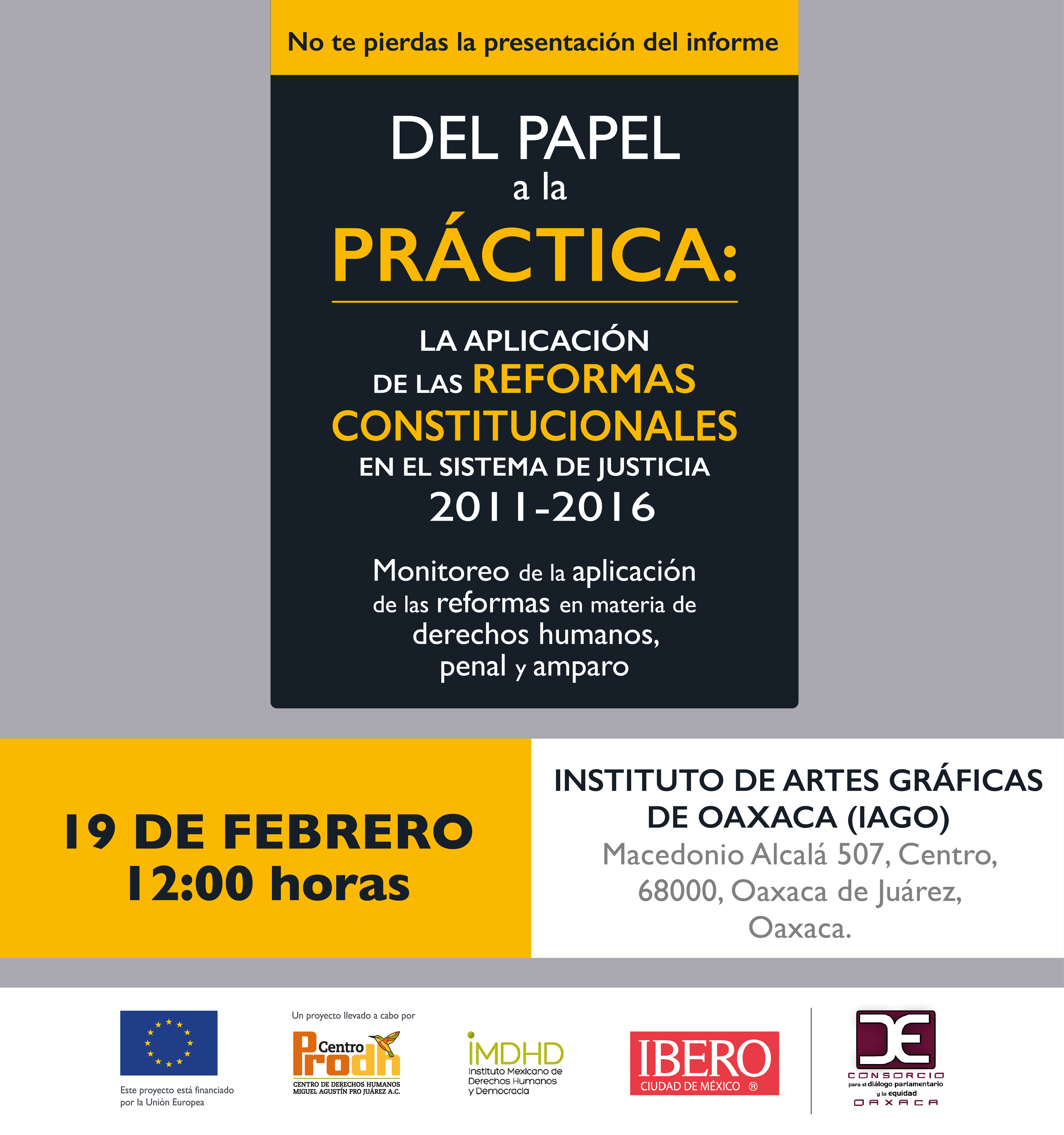 Oaxaca| Presentación de informe Monitoreo de la aplicación de las reformas en materia de derechos humanos, penal y amparo