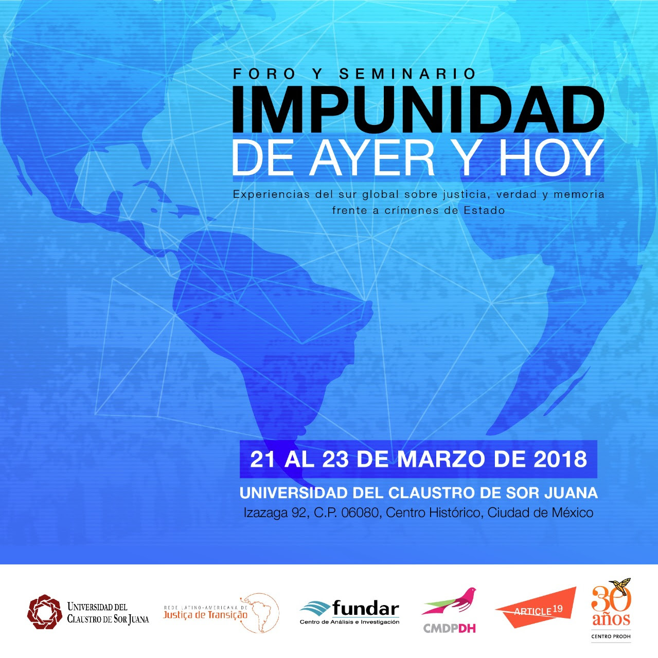 EN AGENDHA | Foro – Seminario «Impunidad Ayer y Hoy»
