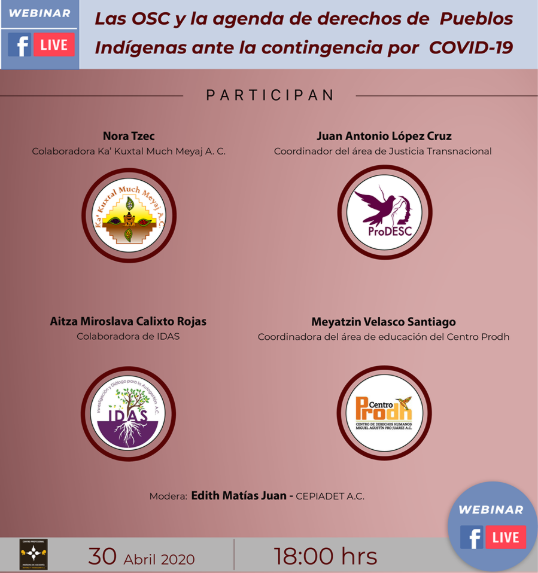 EN AGENDHA | Webinar «Las OSC y la agenda de derechos de los Pueblos Indígenas»