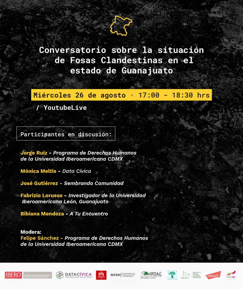 EN AGENDHA | Conversatorio sobre la situación de fosas clandestinas en el estado de Guanajuato