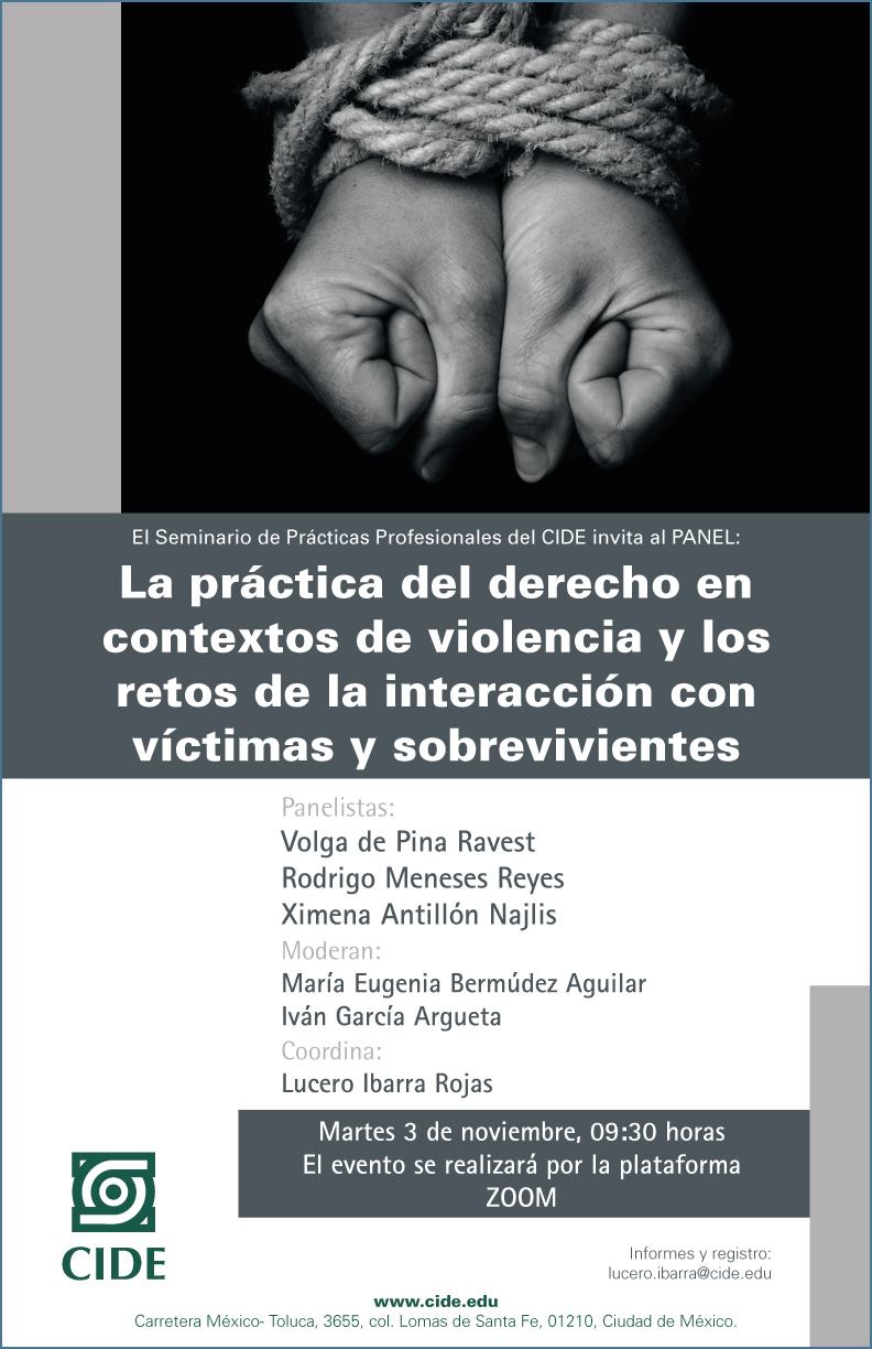 EN AGENDHA | Panel «La práctica del derecho en contextos de violencia y los retos de la interacción con víctimas y sobrevivientes»